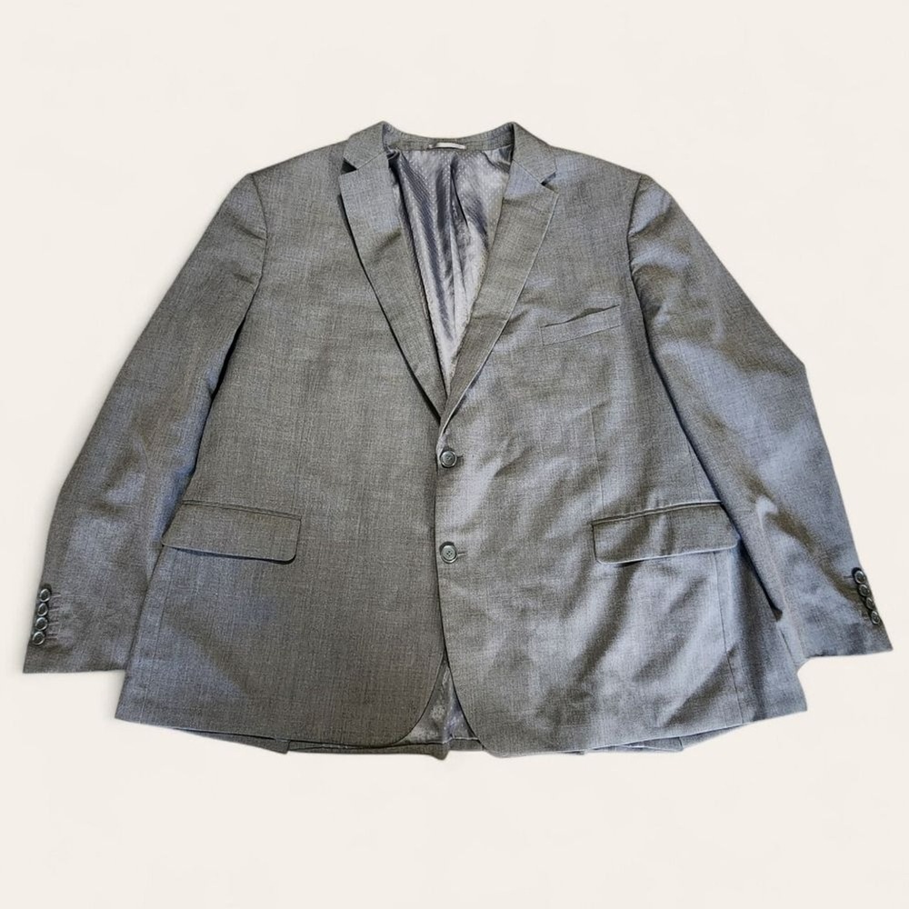Mantoni Blazer Super 140S Virgin Wool 2-Button Suit Jacket Size 54R Grey Formal